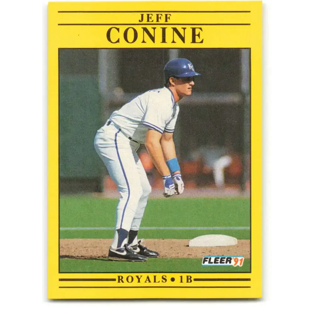 1991 Fleer #553 Jeff Conine NM-MT RC Rookie Kansas City Royals Baseball Card - Baseball Card Single
