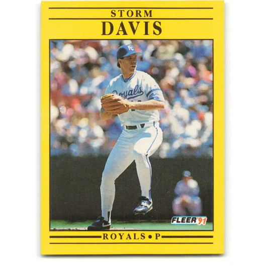 1991 Fleer #556 Storm Davis NM-MT Kansas City Royals Baseball Card - Baseball Card Single