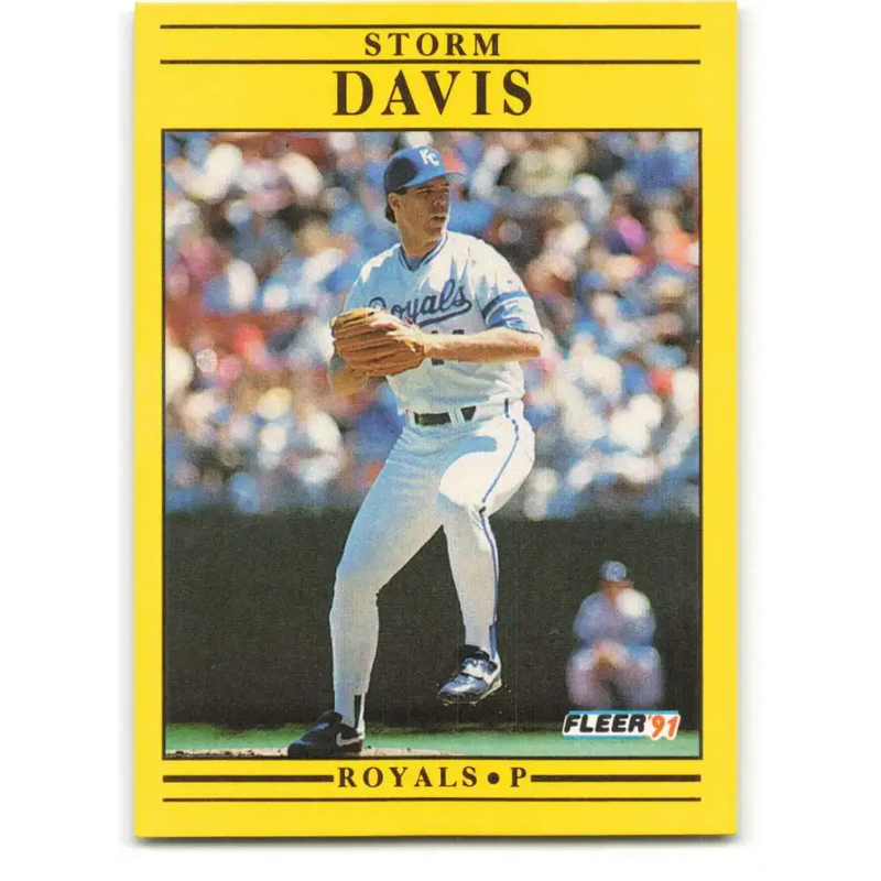 1991 Fleer #556 Storm Davis NM-MT Kansas City Royals Baseball Card - Baseball Card Single