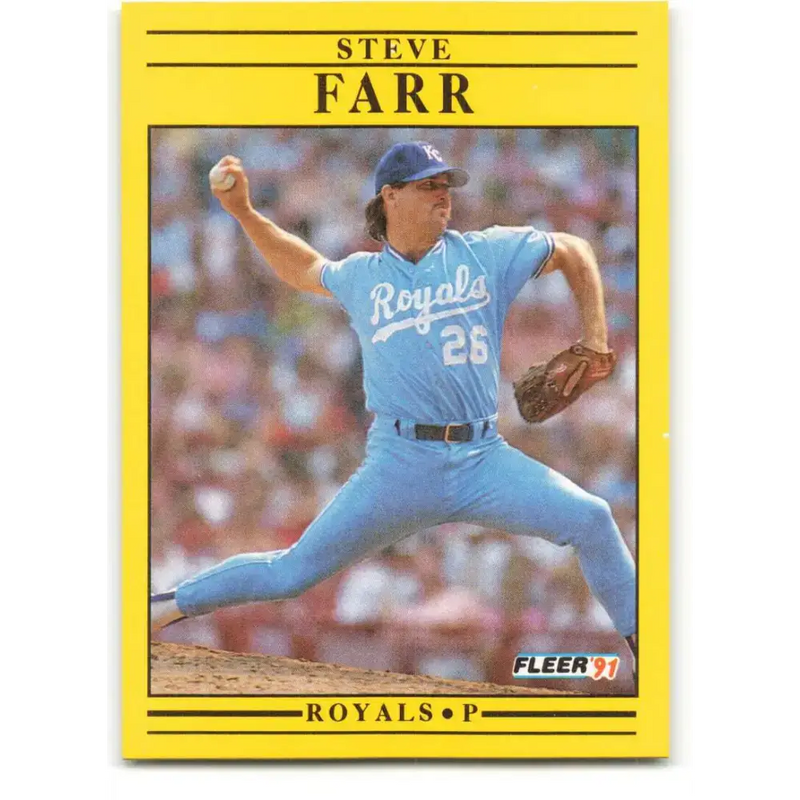 1991 Fleer #558 Steve Farr NM-MT Kansas City Royals Baseball Card - Baseball Card Single