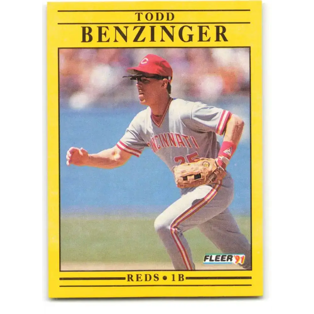 1991 Fleer #56 Todd Benzinger NM-MT Cincinnati Reds Baseball Card - Baseball Card Single