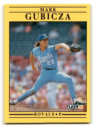 Original gloss 1991 Fleer Mark Gubicza Kansas City Royals baseball card image