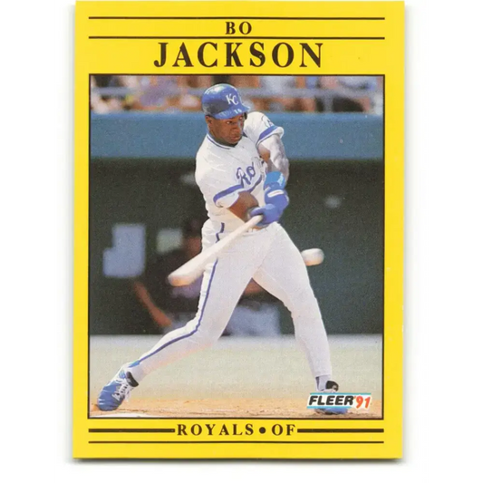 1991 Fleer #561 Bo Jackson NM-MT Kansas City Royals Baseball Card - Baseball Card Single