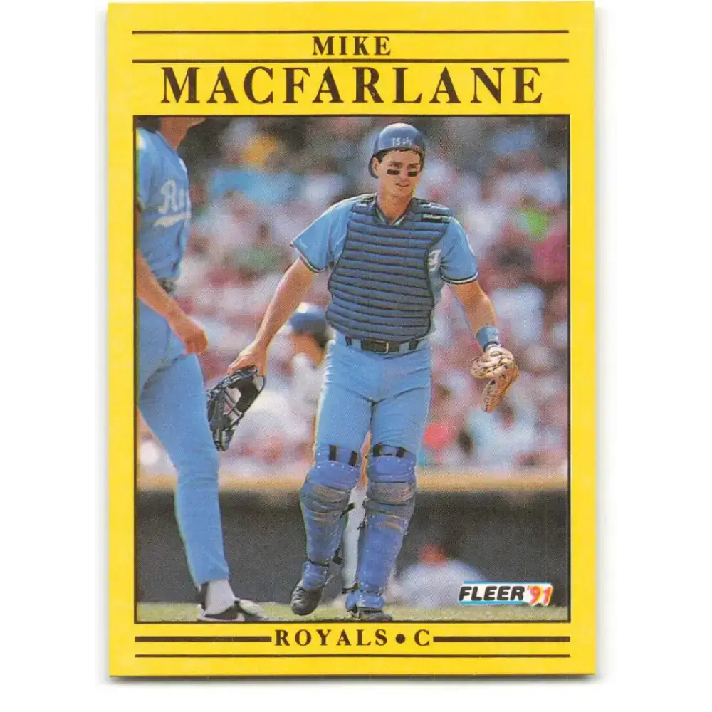 1991 Fleer #562 Mike Macfarlane NM-MT Kansas City Royals Baseball Card - Baseball Card Single