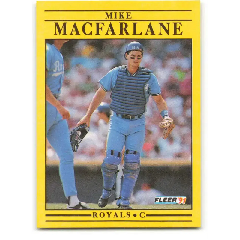1991 Fleer #562 Mike Macfarlane NM-MT Kansas City Royals Baseball Card - Baseball Card Single