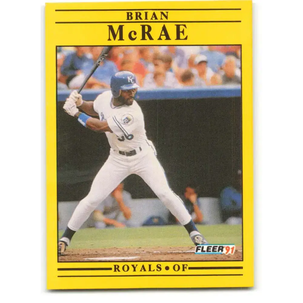 1991 Fleer #563 Brian McRae NM-MT RC Rookie Kansas City Royals Baseball Card - Baseball Card Single