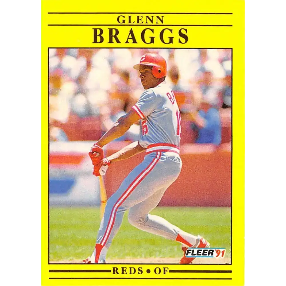 1991 Fleer #57 Glenn Braggs NM-MT Cincinnati Reds Baseball Card - Baseball Card Single