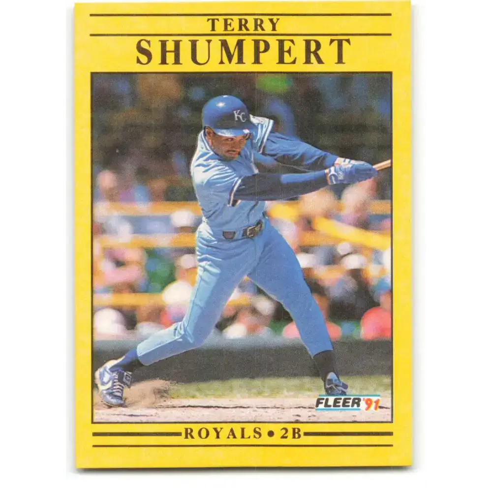 1991 Fleer #570 Terry Shumpert NM-MT Kansas City Royals Baseball Card - Baseball Card Single