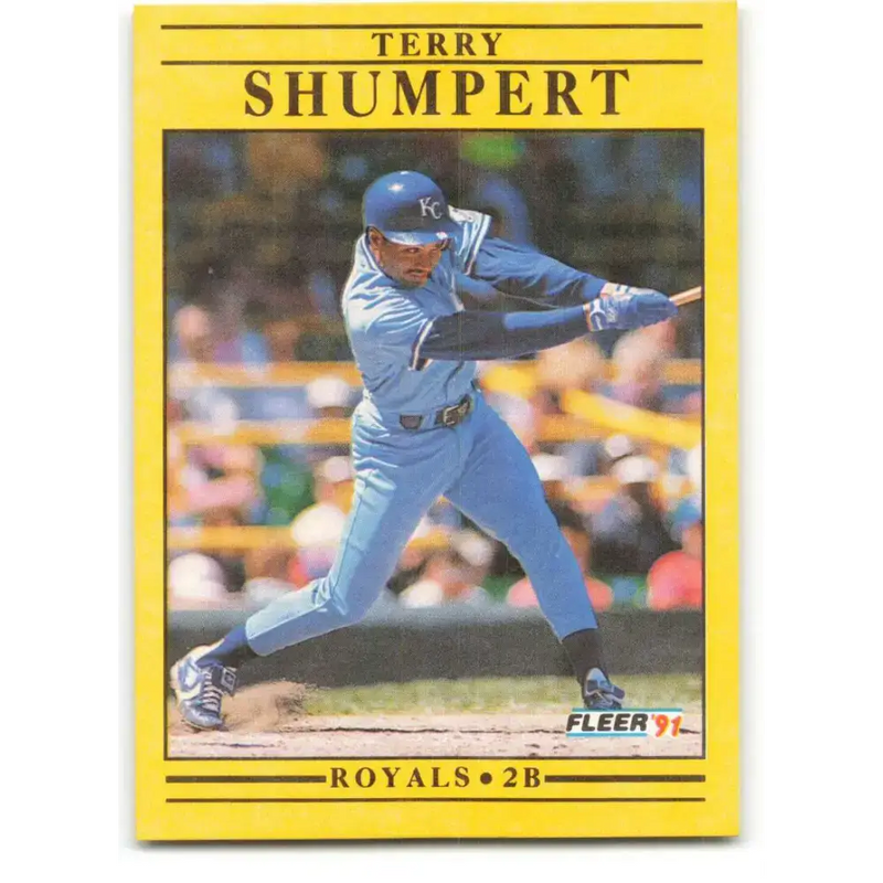 1991 Fleer #570 Terry Shumpert NM-MT Kansas City Royals Baseball Card - Baseball Card Single