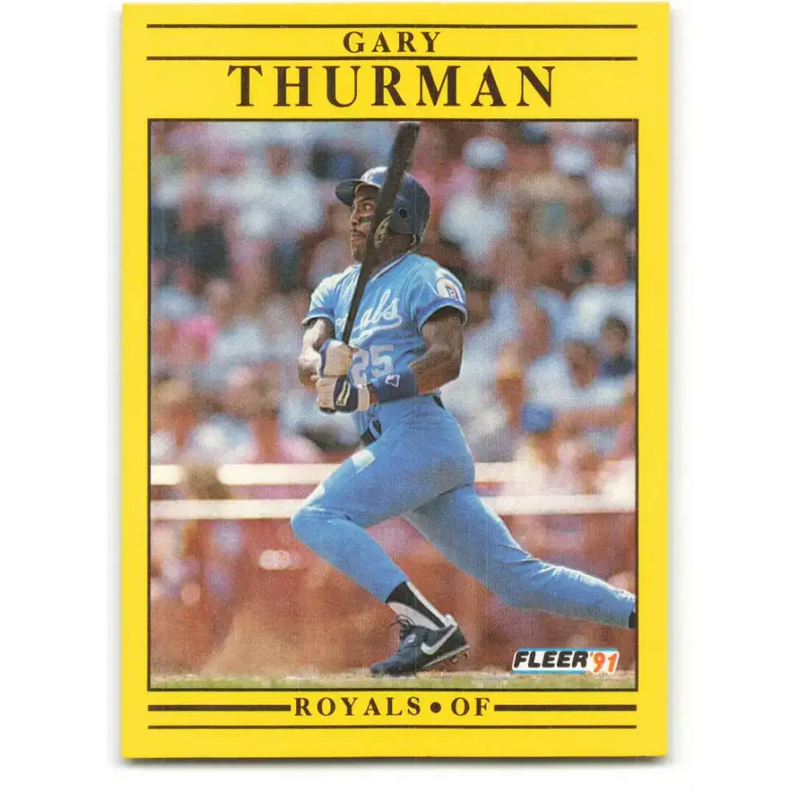 1991 Fleer #573 Gary Thurman NM-MT Kansas City Royals Baseball Card - Baseball Card Single