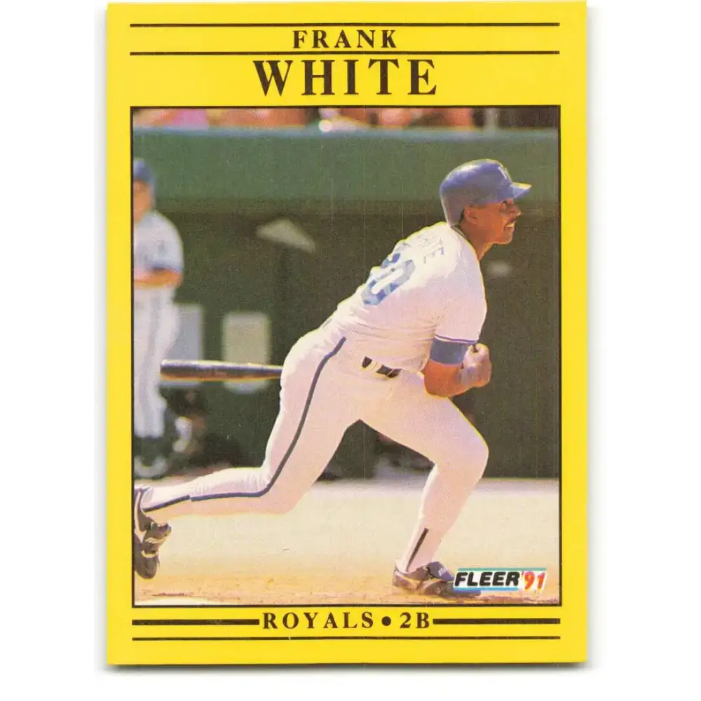 1991 Fleer #574 Frank White NM-MT Kansas City Royals Baseball Card - Baseball Card Single