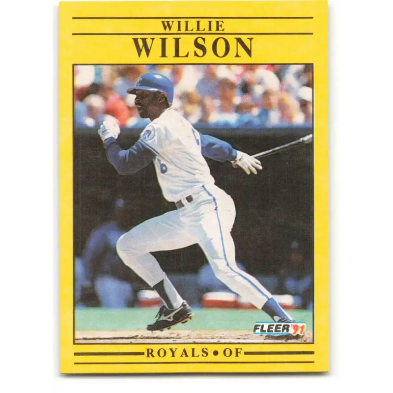 1991 Fleer #575 Willie Wilson NM-MT Kansas City Royals Baseball Card - Baseball Card Single