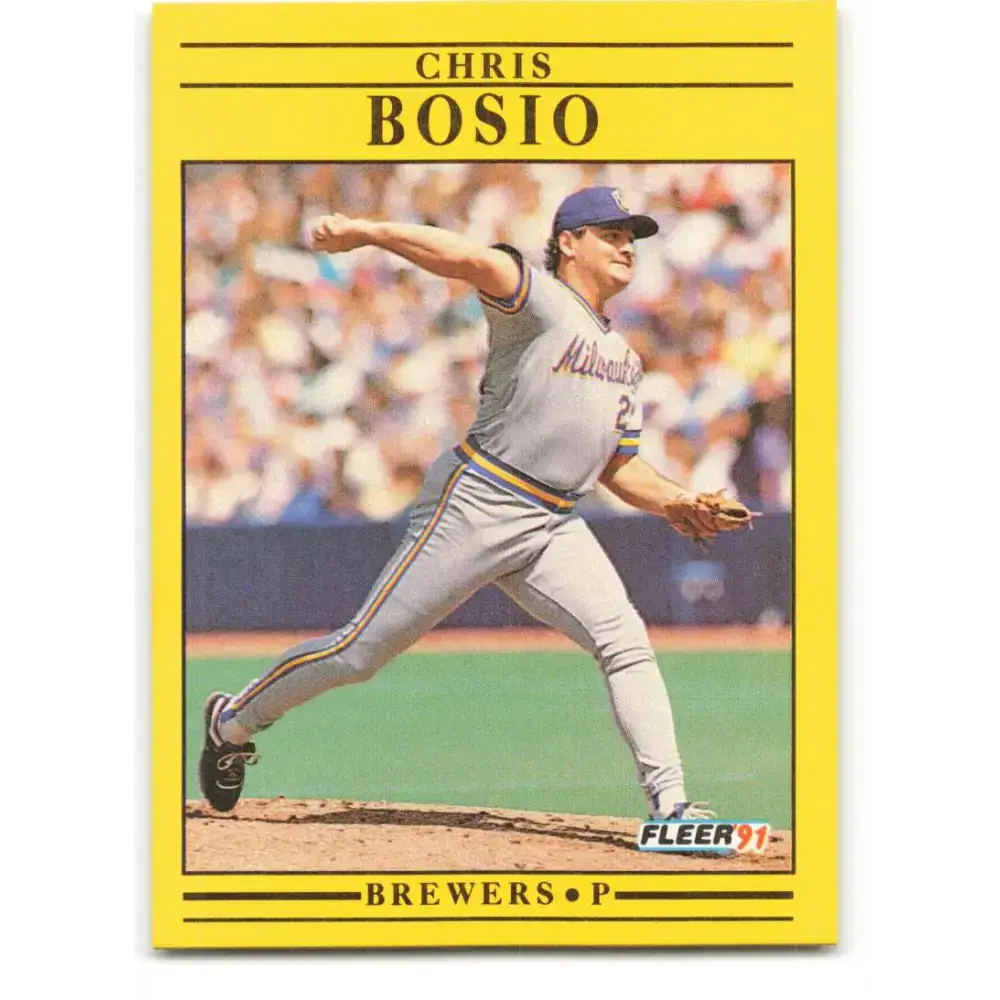 1991 Fleer #576 Chris Bosio NM-MT Milwaukee Brewers Baseball Card - Baseball Card Single