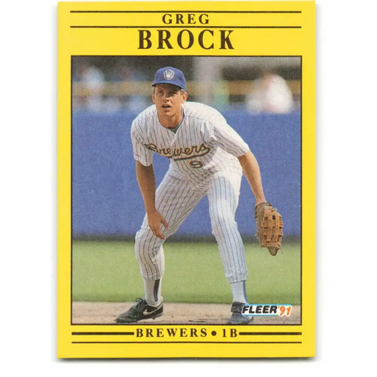 1991 Fleer #577 Greg Brock NM-MT Milwaukee Brewers Baseball Card - Baseball Card Single