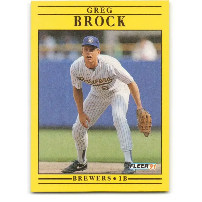1991 Fleer #577 Greg Brock NM-MT Milwaukee Brewers Baseball Card - Baseball Card Single