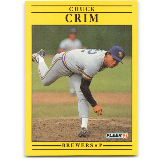 1991 Fleer #579 Chuck Crim NM-MT Milwaukee Brewers Baseball Card