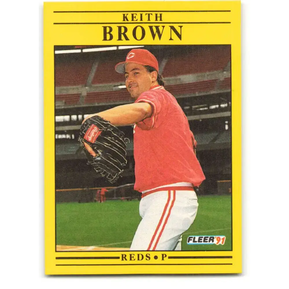 1991 Fleer #58 Keith Brown NM-MT Cincinnati Reds Baseball Card - Baseball Card Single