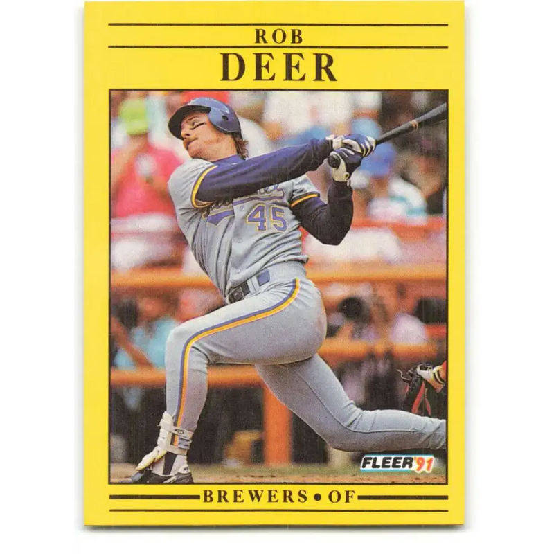 1991 Fleer #580 Rob Deer NM-MT Milwaukee Brewers Baseball Card - Baseball Card Single