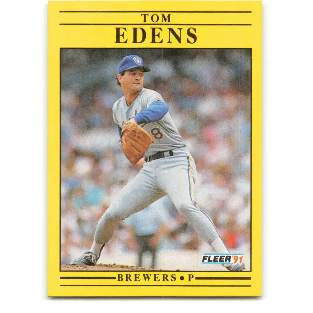 1991 Fleer #582 Tom Edens NM-MT RC Rookie Milwaukee Brewers Baseball Card - Baseball Card Single