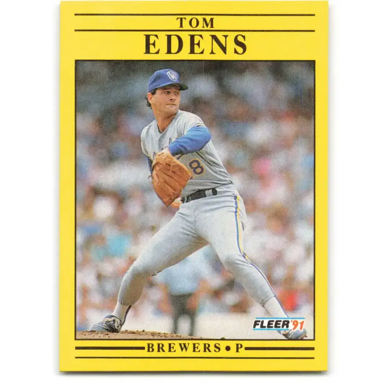 1991 Fleer #582 Tom Edens NM-MT RC Rookie Milwaukee Brewers Baseball Card - Baseball Card Single