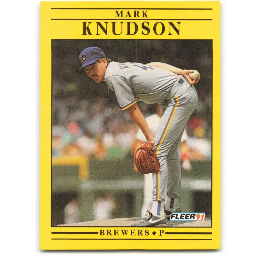 1991 Fleer #587 Mark Knudson NM-MT Milwaukee Brewers Baseball Card - Baseball Card Single