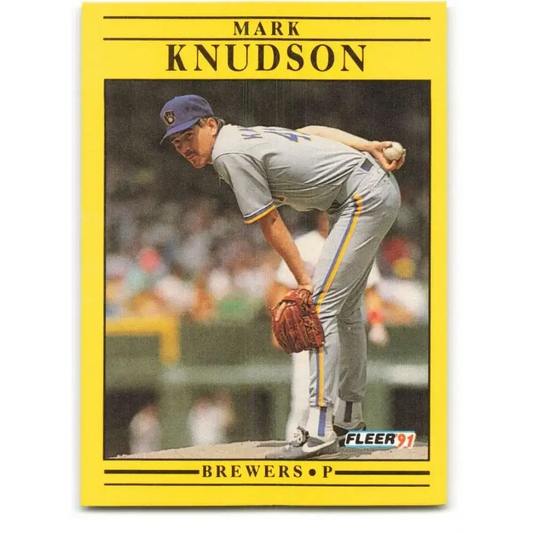 1991 Fleer #587 Mark Knudson NM-MT Milwaukee Brewers Baseball Card