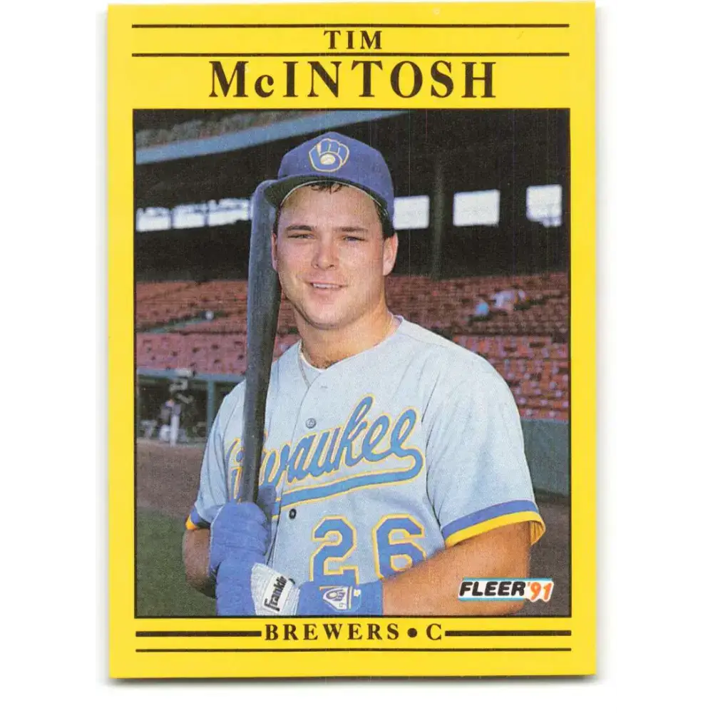 1991 Fleer #589 Tim McIntosh NM-MT Milwaukee Brewers Baseball Card - Baseball Card Single