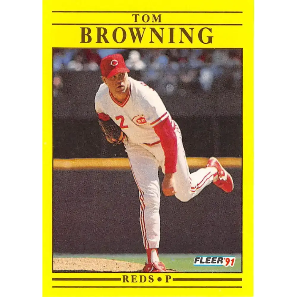 1991 Fleer #59 Tom Browning NM-MT Cincinnati Reds Baseball Card - Baseball Card Single