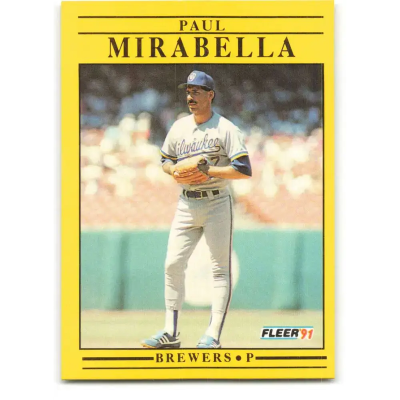 1991 Fleer #590 Paul Mirabella NM-MT Milwaukee Brewers Baseball Card - Baseball Card Single