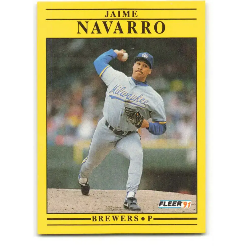 1991 Fleer #592 Jaime Navarro NM-MT Milwaukee Brewers Baseball Card - Baseball Card Single