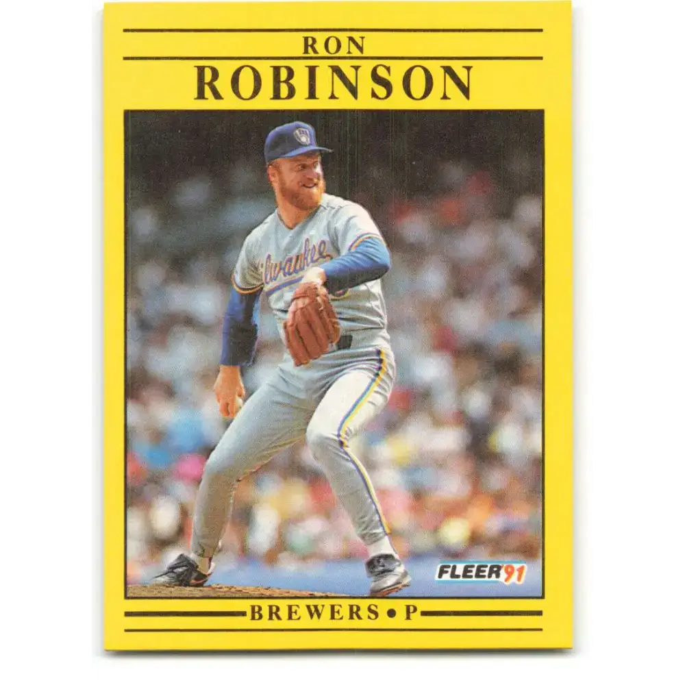 1991 Fleer #595 Ron Robinson NM-MT Milwaukee Brewers Baseball Card - Baseball Card Single