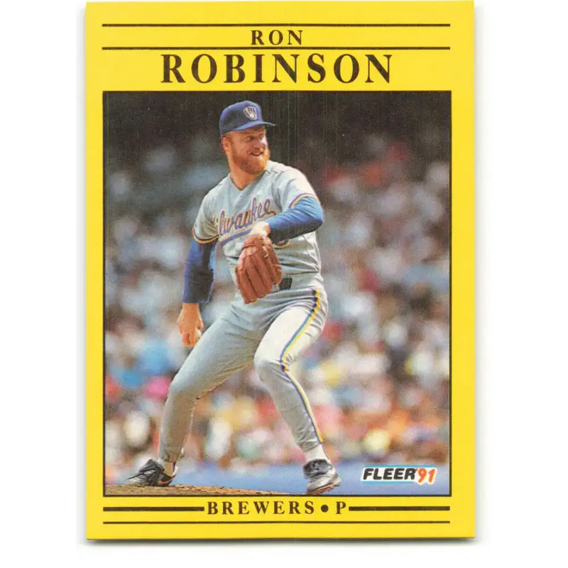 1991 Fleer #595 Ron Robinson NM-MT Milwaukee Brewers Baseball Card - Baseball Card Single