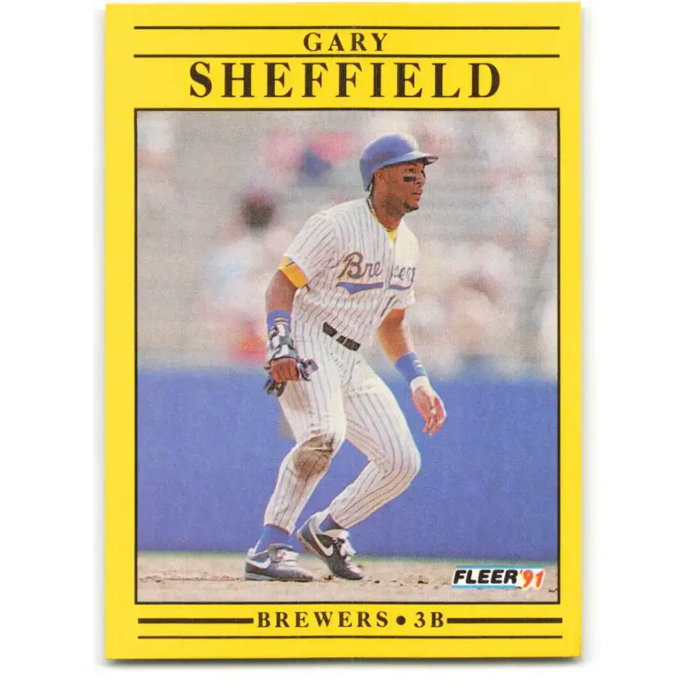 1991 Fleer #596 Gary Sheffield NM-MT Milwaukee Brewers Baseball Card - Baseball Card Single