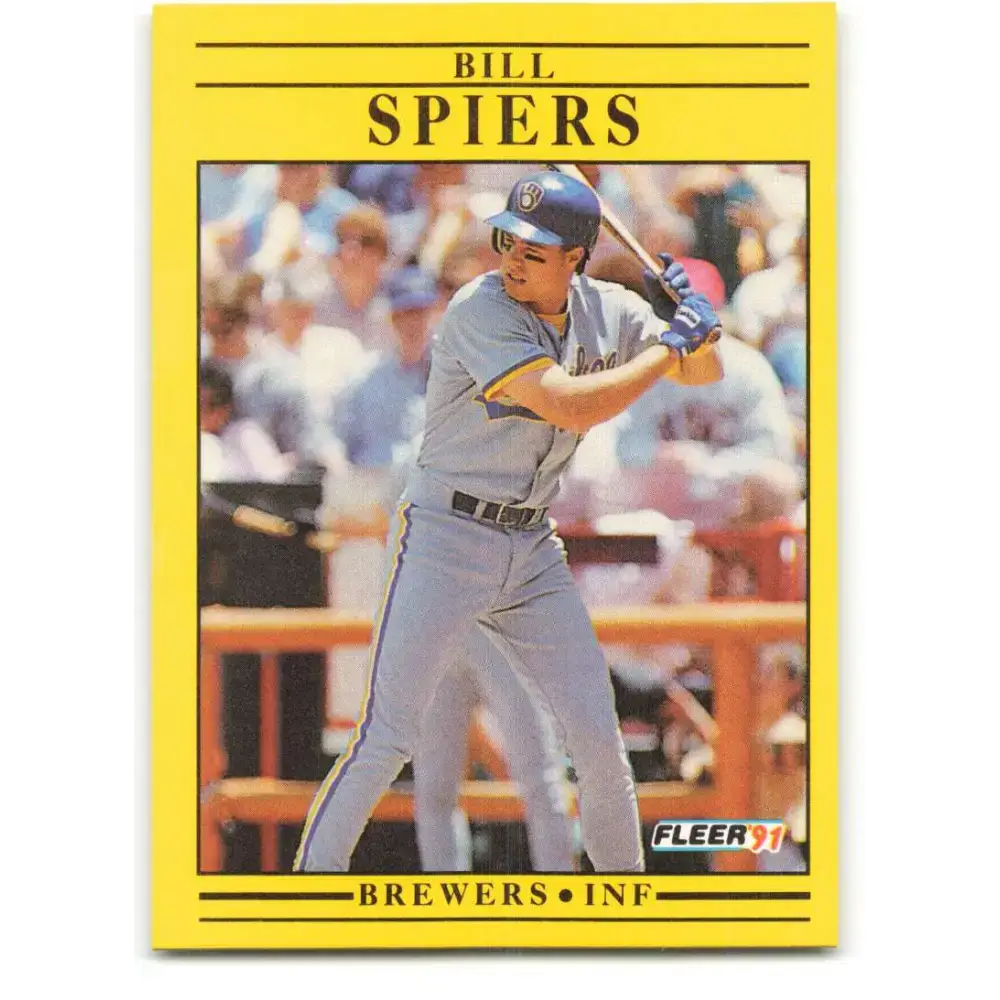 1991 Fleer #597 Bill Spiers NM-MT Milwaukee Brewers Baseball Card - Baseball Card Single