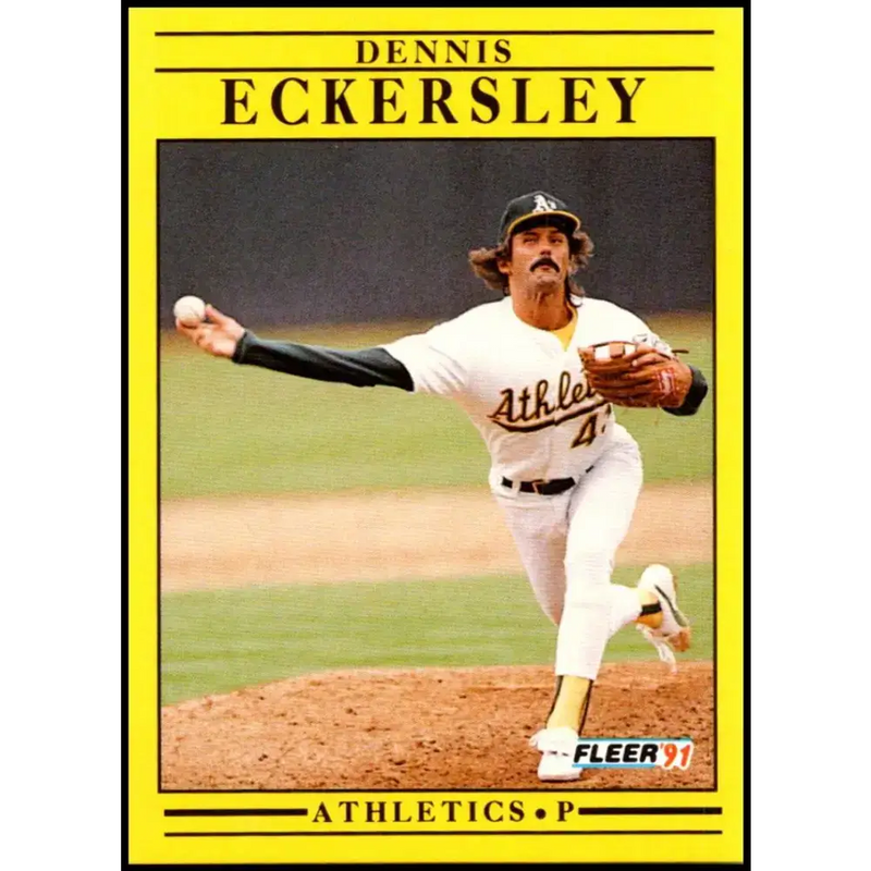 1991 Fleer #6 Dennis Eckersley NM-MT Oakland Athletics Baseball Card - Baseball Card Single