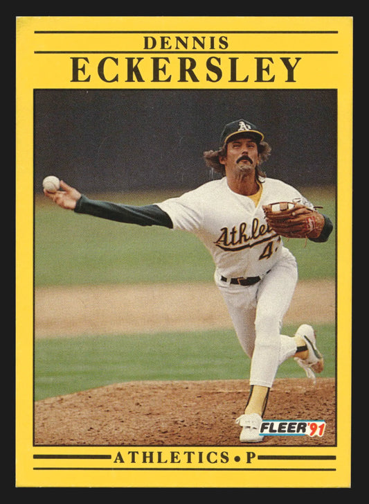 1991 Fleer #6 Dennis Eckersley Oakland Athletics HOF - Baseball Card Single