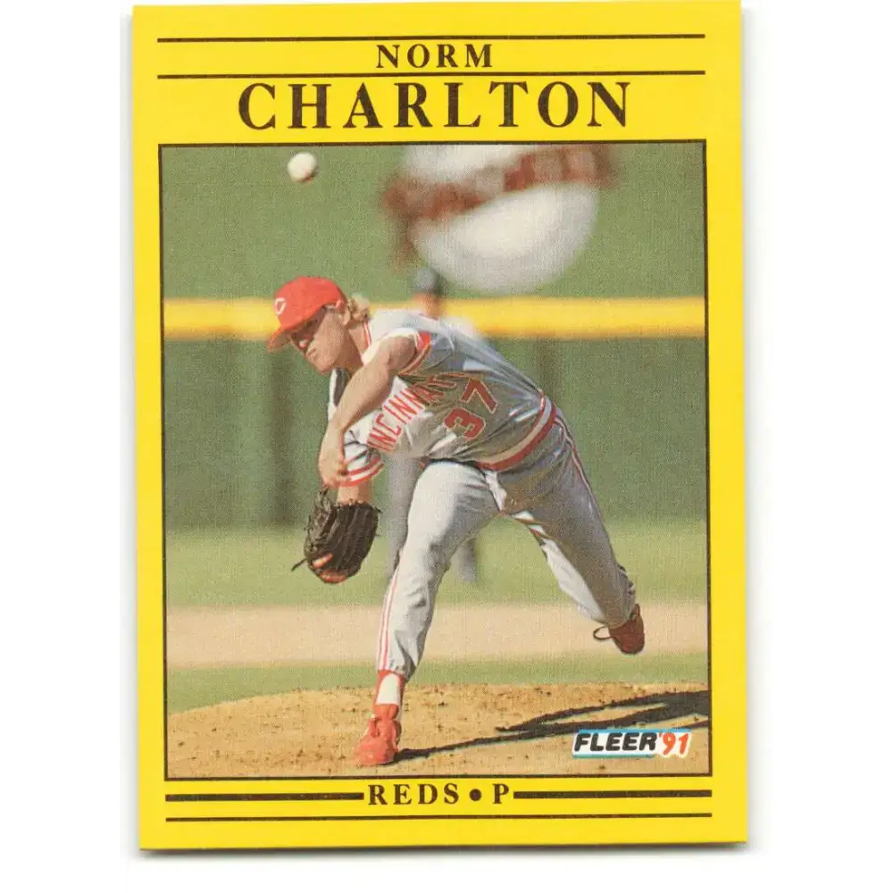 1991 Fleer #60 Norm Charlton NM-MT Cincinnati Reds Baseball Card - Baseball Card Single