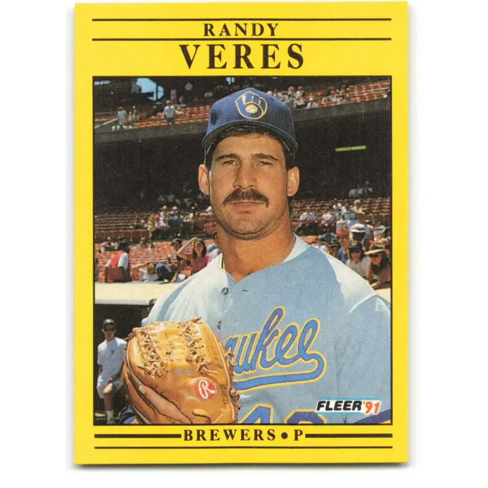 1991 Fleer #600 Randy Veres NM-MT Milwaukee Brewers Baseball Card - Baseball Card Single