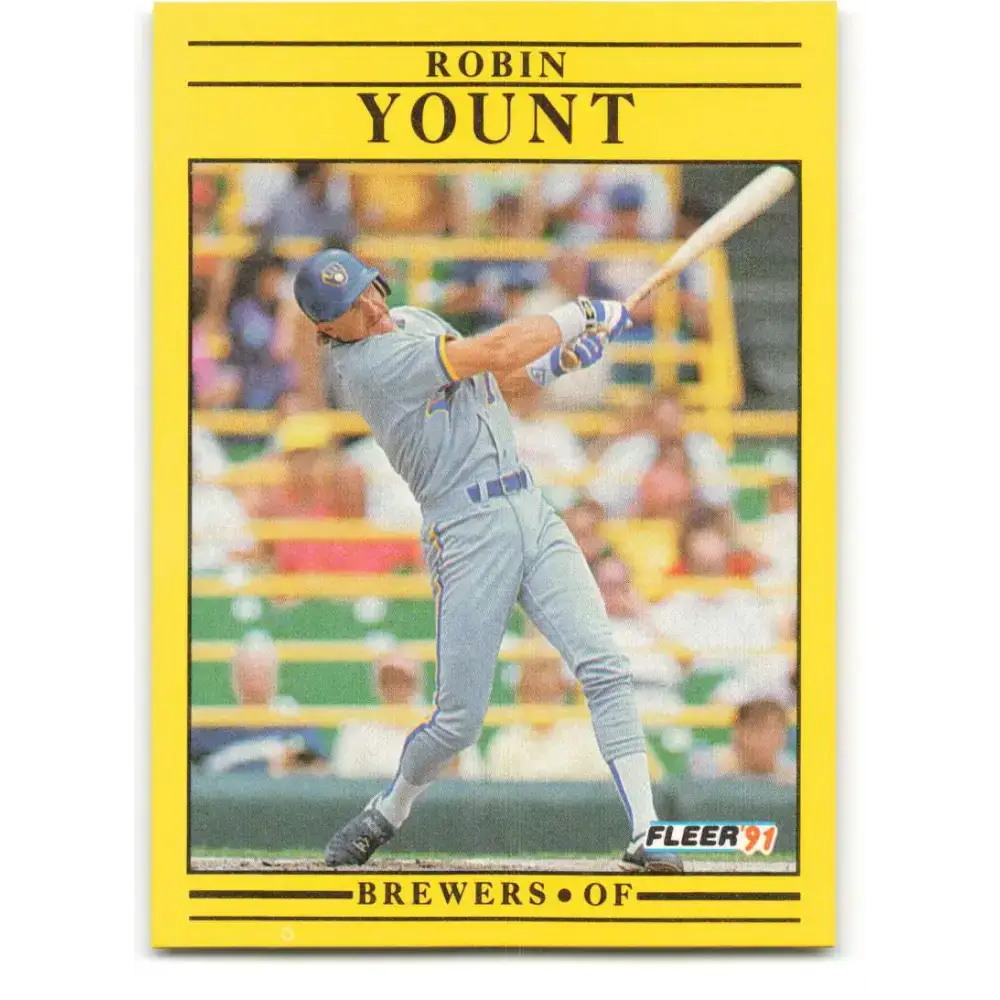 1991 Fleer #601 Robin Yount NM-MT Milwaukee Brewers Baseball Card - Baseball Card Single