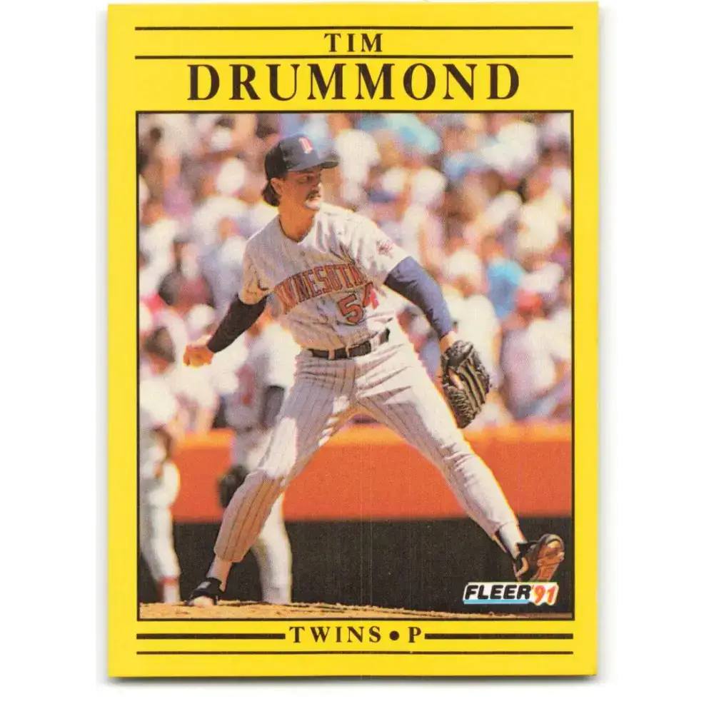 1991 Fleer #607 Tim Drummond NM-MT Minnesota Twins Baseball Card - Baseball Card Single
