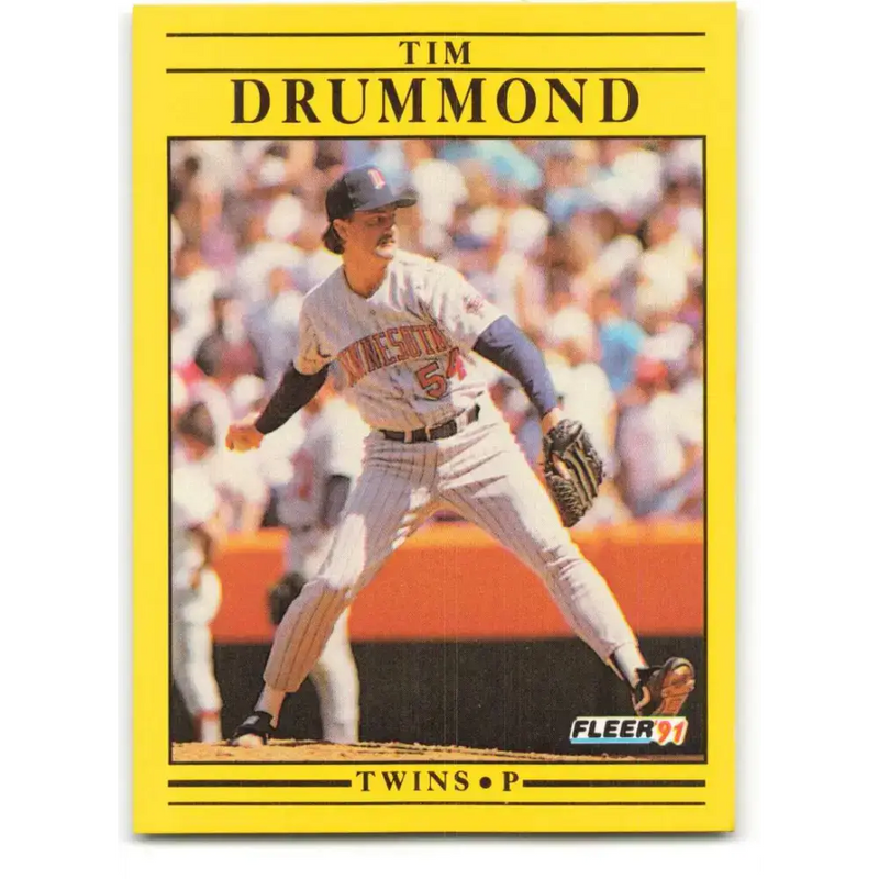 1991 Fleer #607 Tim Drummond NM-MT Minnesota Twins Baseball Card - Baseball Card Single