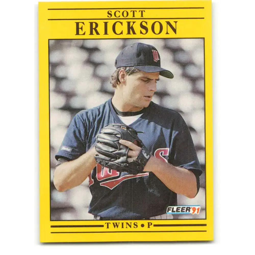 1991 Fleer #608 Scott Erickson NM-MT Minnesota Twins Baseball Card - Baseball Card Single