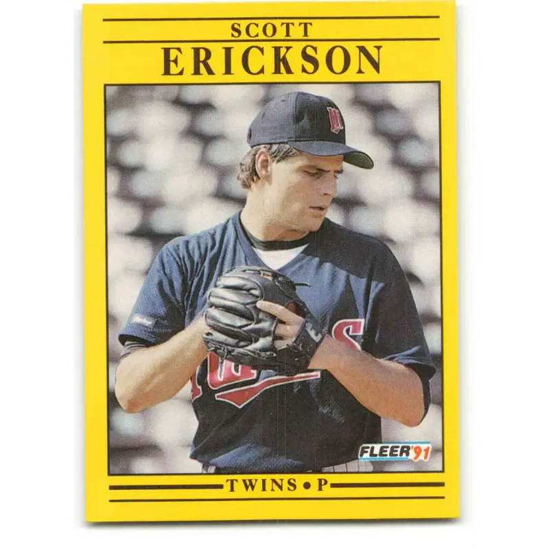 1991 Fleer #608 Scott Erickson NM-MT Minnesota Twins Baseball Card - Baseball Card Single