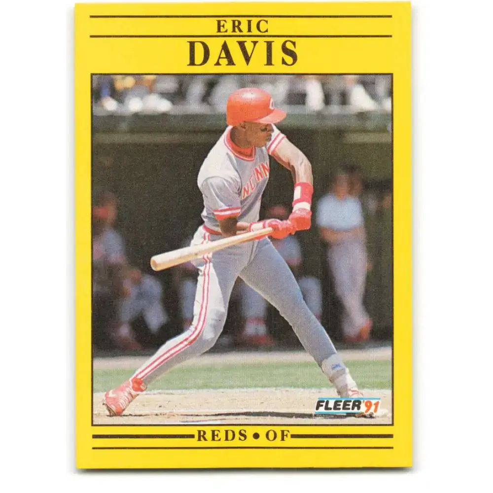 1991 Fleer #61 Eric Davis NM-MT Cincinnati Reds Baseball Card - Baseball Card Single