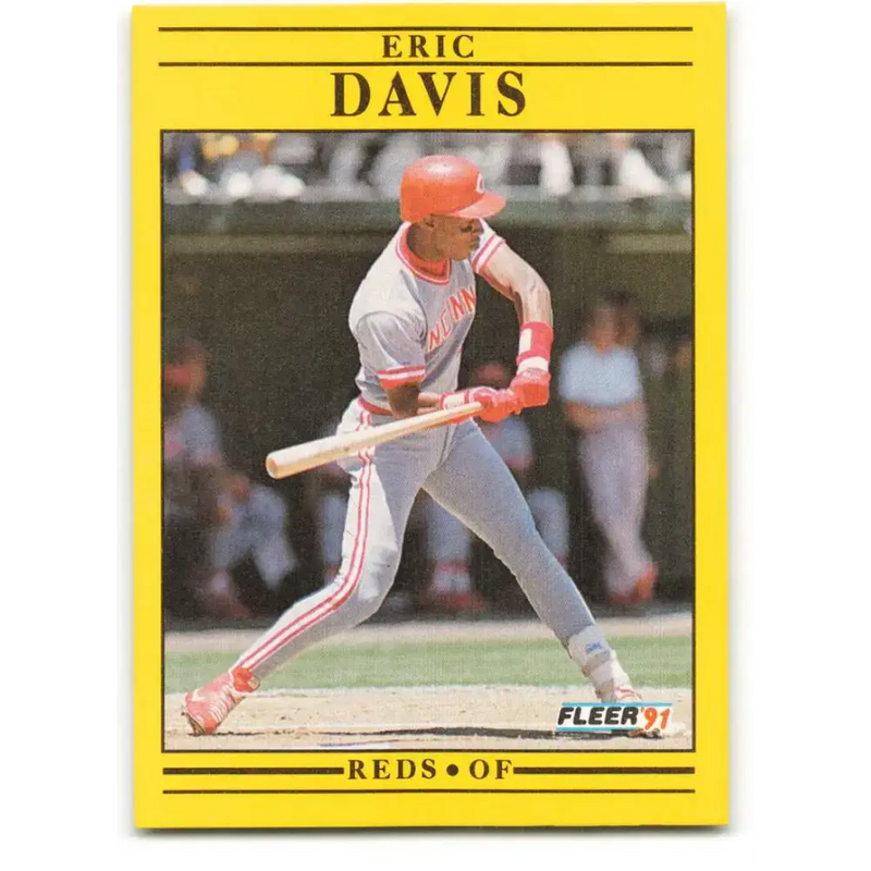1991 Fleer #61 Eric Davis NM-MT Cincinnati Reds Baseball Card - Baseball Card Single