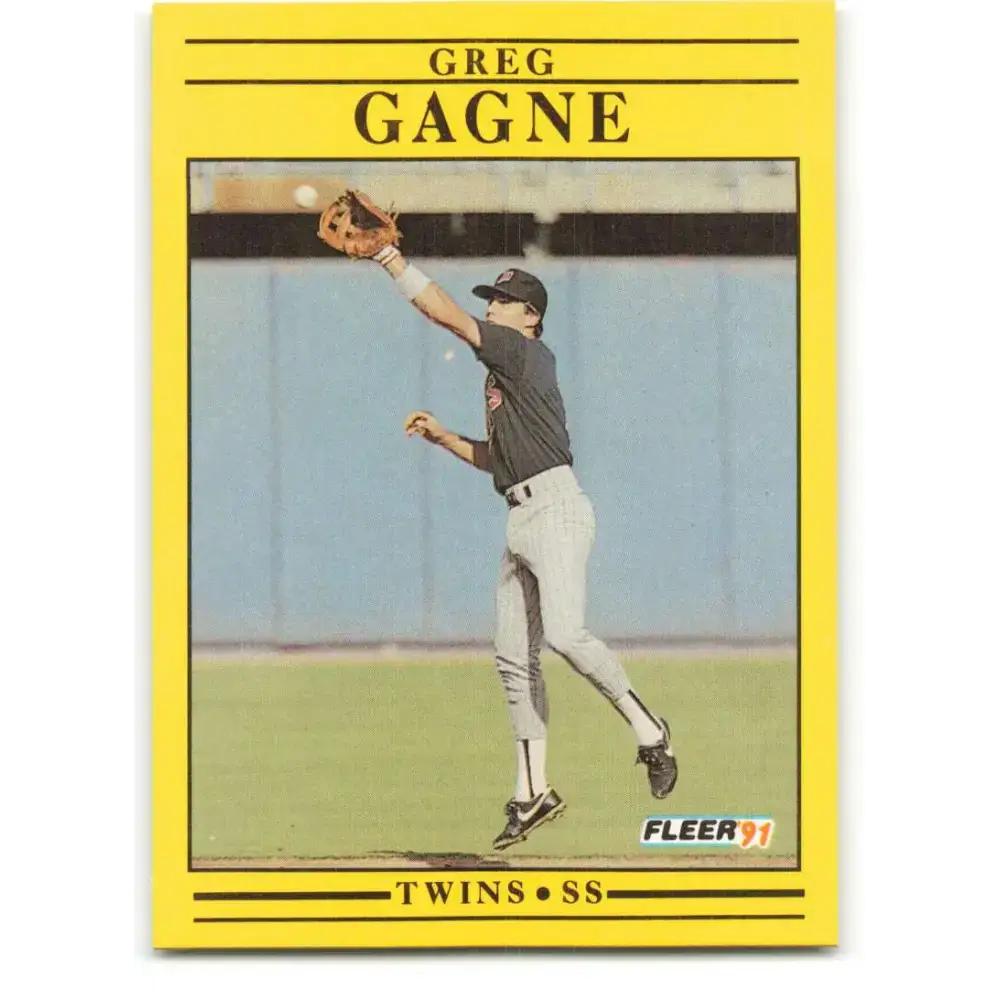 1991 Fleer #610 Greg Gagne NM-MT Minnesota Twins Baseball Card - Baseball Card Single