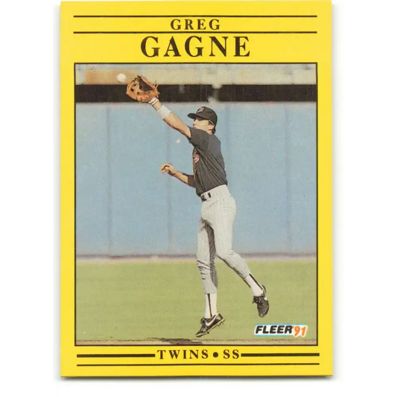 1991 Fleer #610 Greg Gagne NM-MT Minnesota Twins Baseball Card - Baseball Card Single