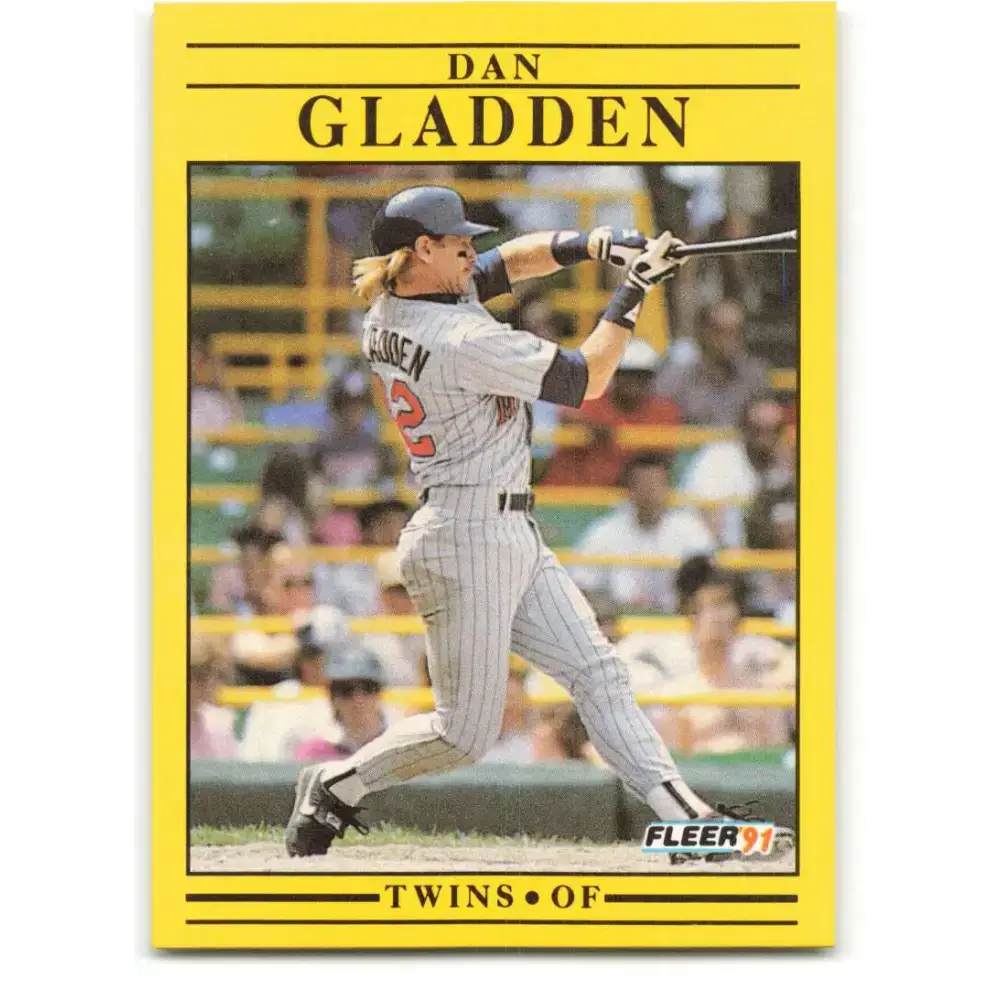 1991 Fleer #611 Dan Gladden NM-MT Minnesota Twins Baseball Card - Baseball Card Single