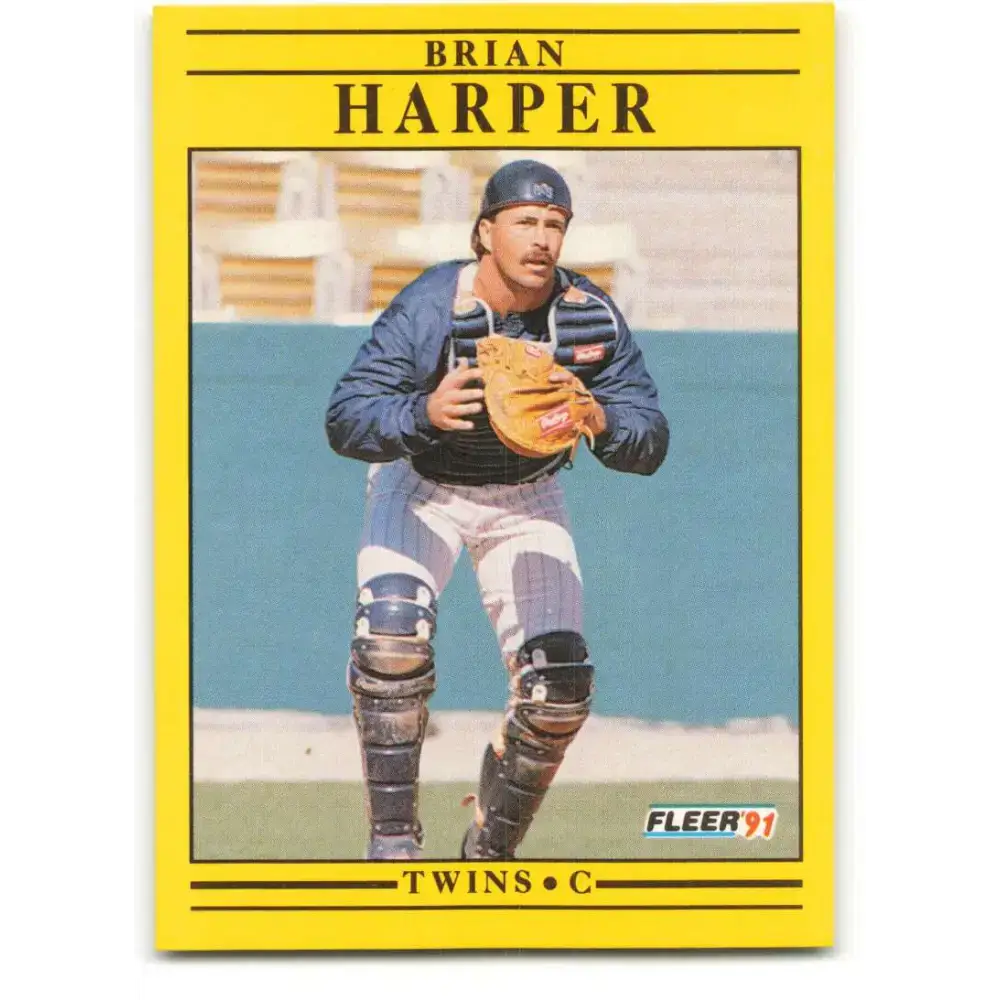 1991 Fleer #613 Brian Harper NM-MT Minnesota Twins Baseball Card - Baseball Card Single