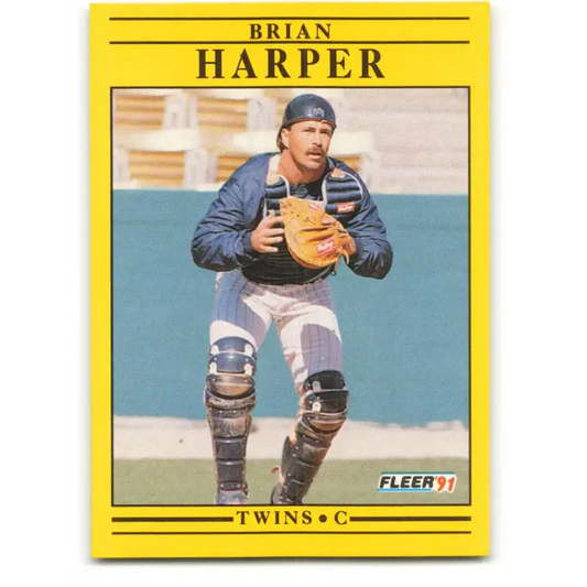 1991 Fleer #613 Brian Harper NM-MT Minnesota Twins Baseball Card